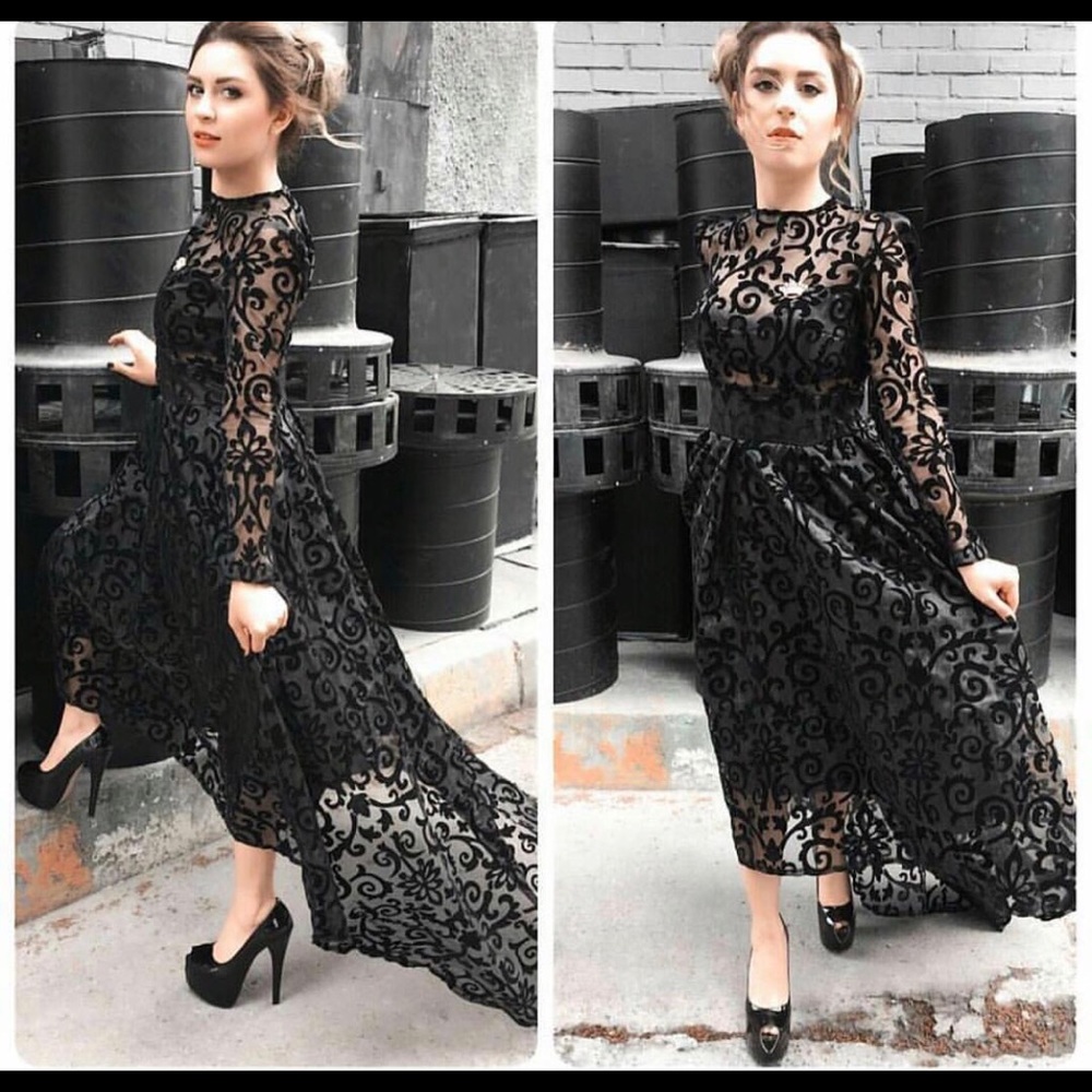 Black Velvet high low dress! NWT